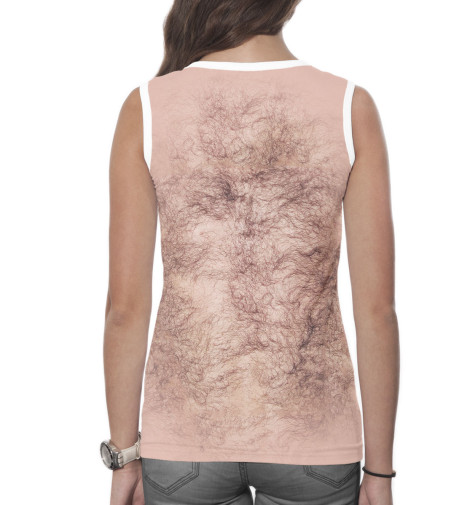 Женская футболка 3D с принтом Волосатая грудь